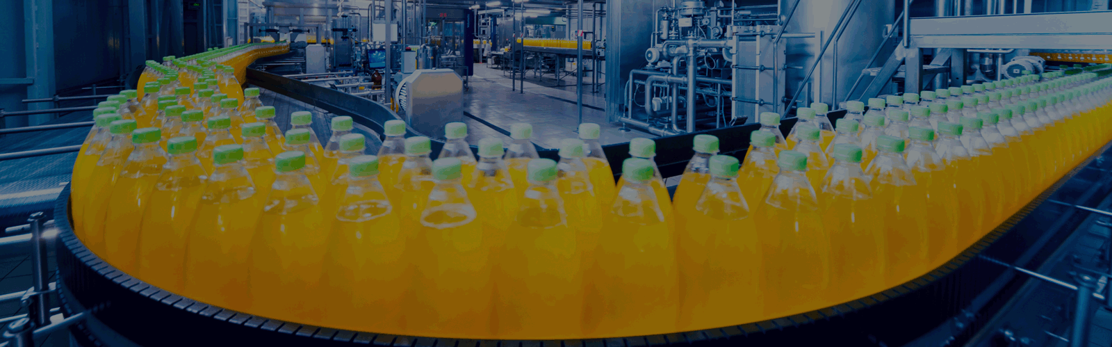 food automation solutions, food manufacturing solutions, Orange soda on a conveyer line