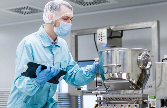 Man working in lab. 